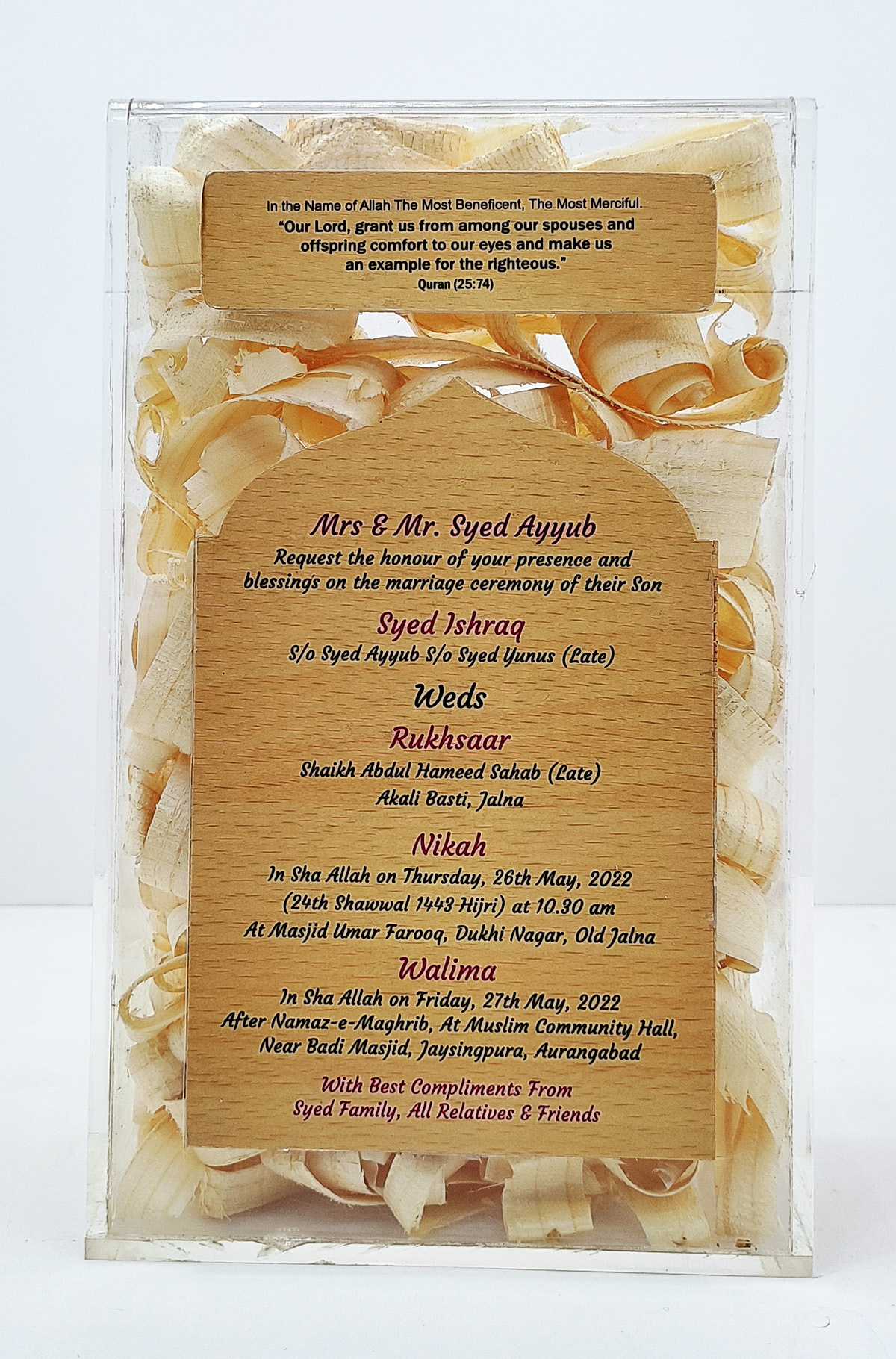 Table Top Wedding Invitation Card Islamic Gifts & Art Galleria